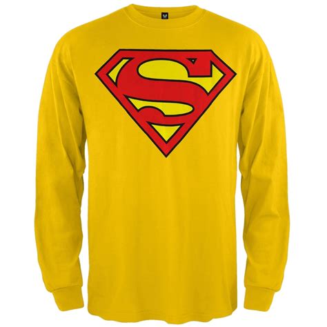 Superman - Superman - Shield Logo Yellow Long Sleeve T-Shirt - Large ...