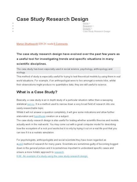 Case Study Research Design | Case Study | Social Sciences