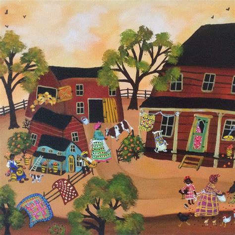 Primitive African American Folk Art Painting Farm Life - Etsy Canada ...