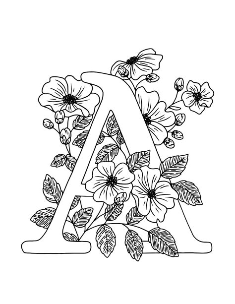 Floral Alphabet Coloring Set - Etsy | Páginas para colorir, Páginas para colorir para adultos ...