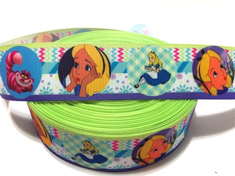 1.5" Alice Ribbon by the yard, Alice in Wonderland grosgrain ribbon ...