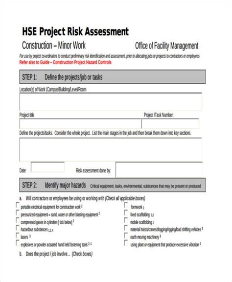 Generic Risk Assessment Template Construction | TUTORE.ORG - Master of ...