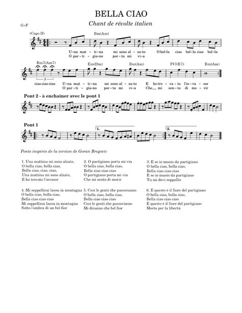 Bella ciao Sheet music for Piano (Solo) | Musescore.com