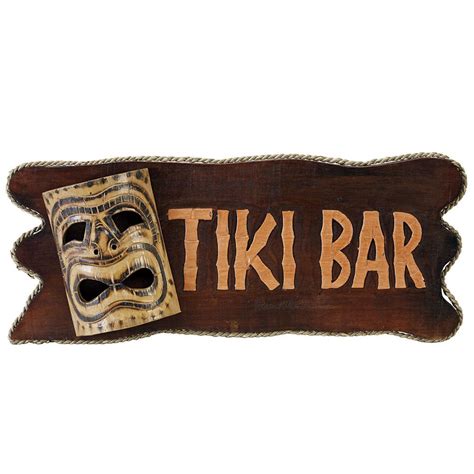 Wooden Tiki Bar Sign | Tiki bar signs, Tiki bar, Tiki