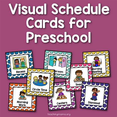 Visual Schedule Cards for Preschool - Teaching Mama