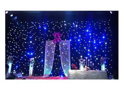 LED Stage Backdrop 10ft X LED Star Light Curtain Backdrops With DMX Control White/Blue/Green/Red ...