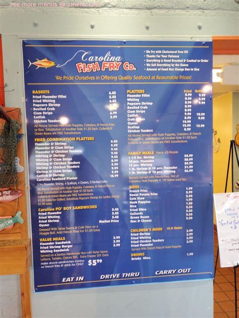 Menu at Morgans' Seafood restaurant, Wilmington