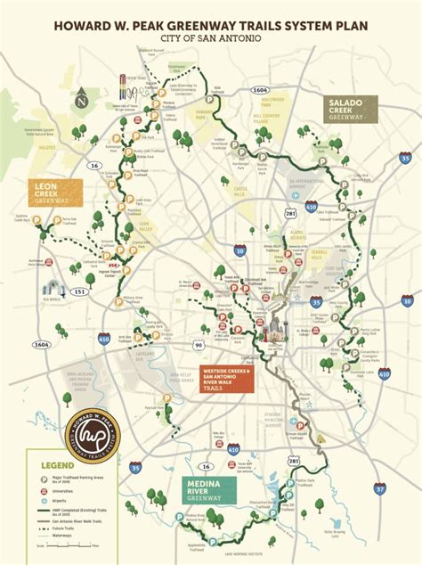 Howard W. Peak Greenway Trails System map San Antonio Parks and ...