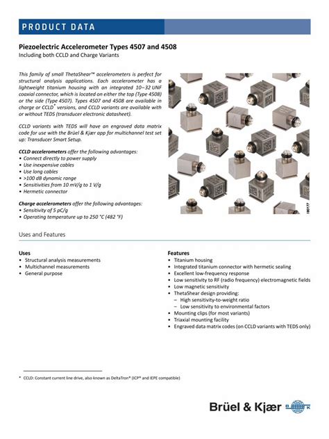 (PDF) Product Data: Piezoelectric Accelerometer Types 4507 and ... · Accelerometer Types 4507-C ...