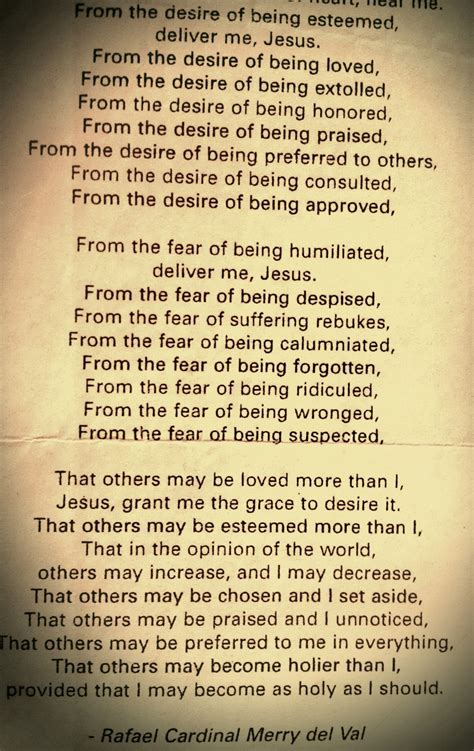 Litany of Humility | CF Catholic Prayer | Pinterest