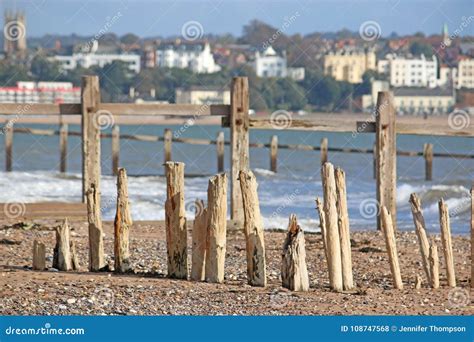 Dawlish Warren Beach, Devon Stock Photo - Image of groyne, wooden ...