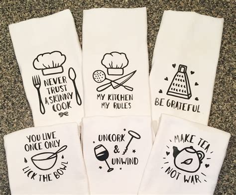 Funny Kitchen Towels - Dish Towels - Kitchen Decor - Hostess Gifts ...