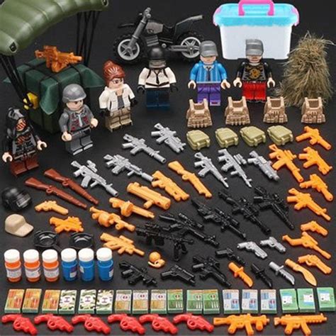 Toys & Hobbies 6Pcs Lego PUBG Game Figure Weapons Set Playerunknown's Battlegrounds Toy Blocks ...