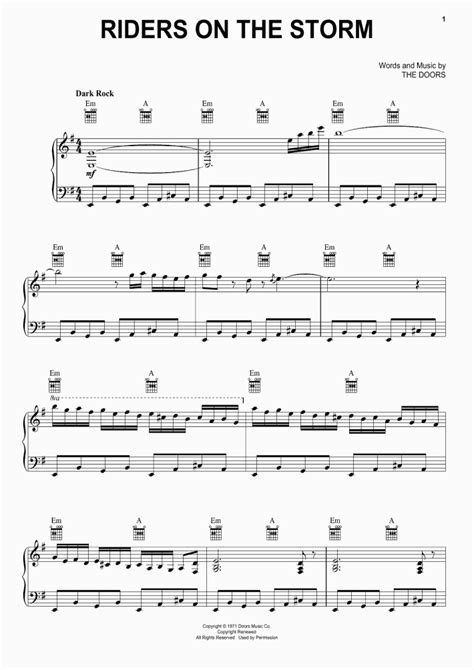 Riders On The Storm Piano Sheet Music | OnlinePianist