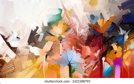 Abstract Colorful Oil Acrylic Painting Spring Stock Illustration 1421588795 | Shutterstock