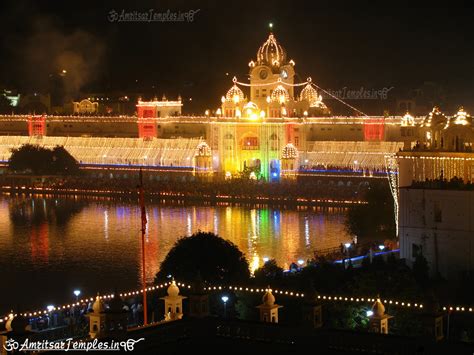 Golden Temple Beautiful Photos decorated with Lights at Diwali