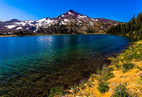 Green Lakes and South Sister, Deschutes National Forest, Oregon. Photo ...