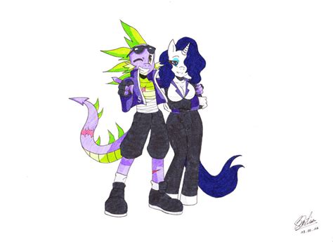 MLP - Spike and Rarity by Haganae on DeviantArt