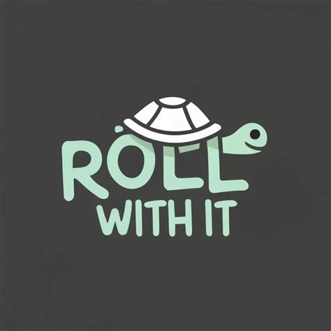 LOGO Design for Roll With It Elegant Black Turtle Emblem with Dynamic Typography | AI Logo Maker