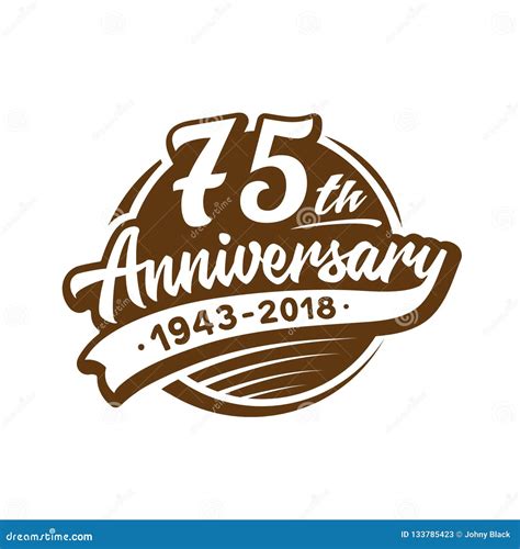 75 Years Anniversary Design Template. Vector and Illustration. 75th Logo. Stock Vector ...