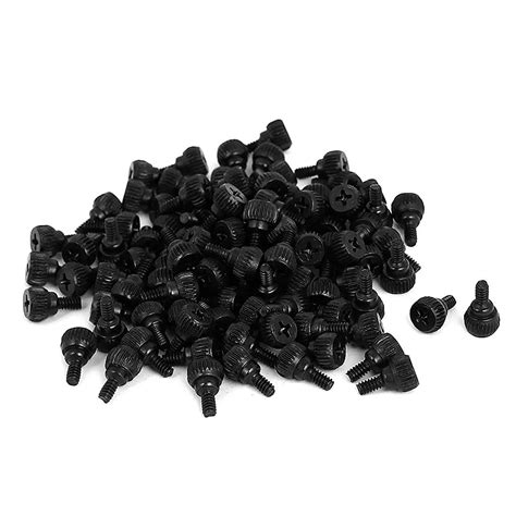 6# 32x6mm Desktop Computer PC Case Chassis Thumb Screws Black 100 Pcs-in Screws from Home ...