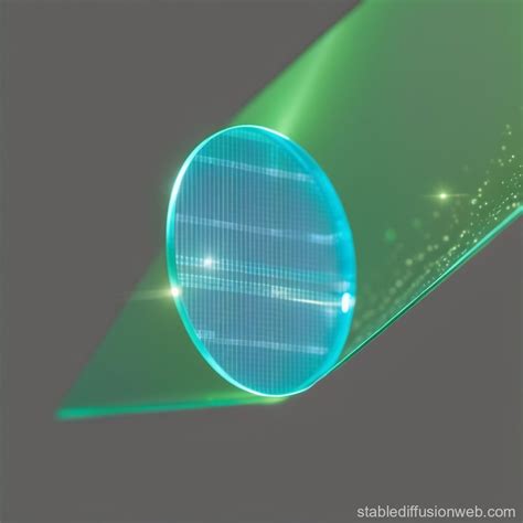 Green Light Refraction through a Glass Lens | Stable Diffusion Online