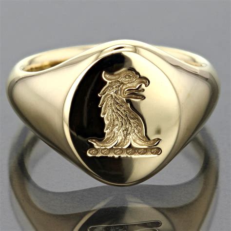 3D Laser Engraved Gold Signet Ring