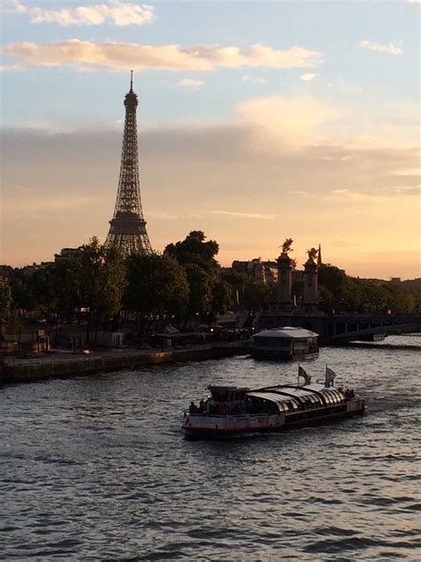Sunset on the Seine River, Paris, France. | Paris river cruise, French pictures, Paris travel