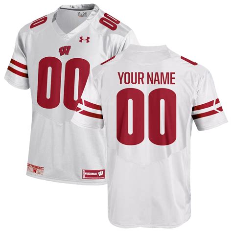 Men's Under Armour White Wisconsin Badgers 2018 Custom Replica Jersey