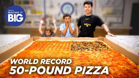 I Made A Giant 50-Pound Pizza For Two Little Kids • Tasty - YouTube