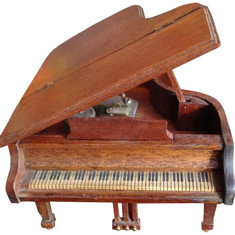 Miniature Grand Piano Music Box from antiquefreak on Ruby Lane