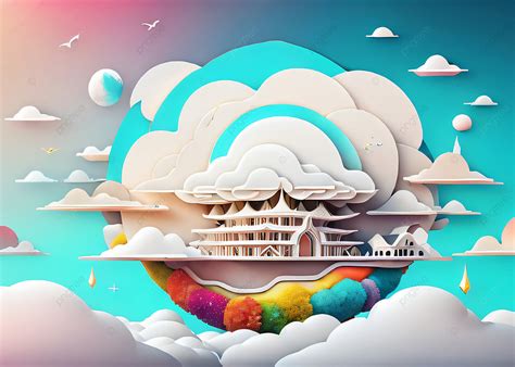 New Sky House Shape Colorful Background Vector, Sky, Sky House Design ...