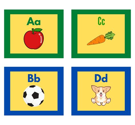 Alphabet Flash Cards Printable for Kindergarten, Toddlers, Preschool ...