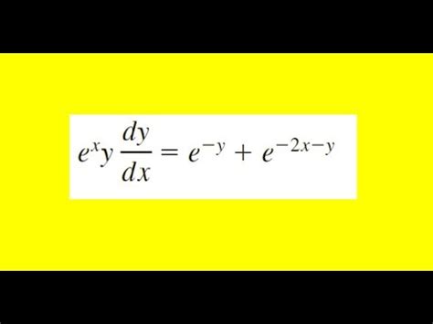 Solve the given differential equation by separation of variables - YouTube