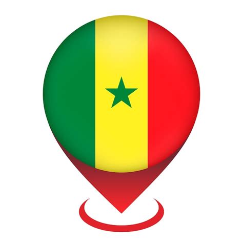 Premium Vector | Map pointer with contry senegal senegal flag vector illustration