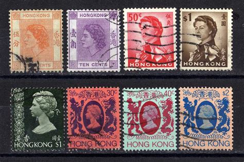 8 USED HONG KONG POSTAGE STAMPS, 1954-1987, QUEEN ELIZABETH II, BRITISH COLONY | Stamp, My ebay ...