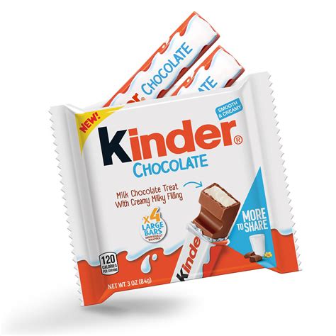 Kinder Chocolate, Milk Chocolate Bar, Creamy Filling, Kids Valentine's ...