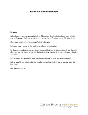 Follow Up Letter After Interview Template - Edit, Fill, Sign Online | Handypdf