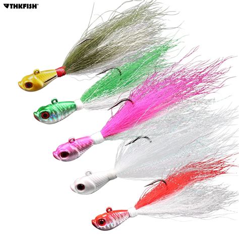 5pcs/lot Mixed Color Bucktail jigs 0.25oz 1oz 2oz Saltwater Fishing ...