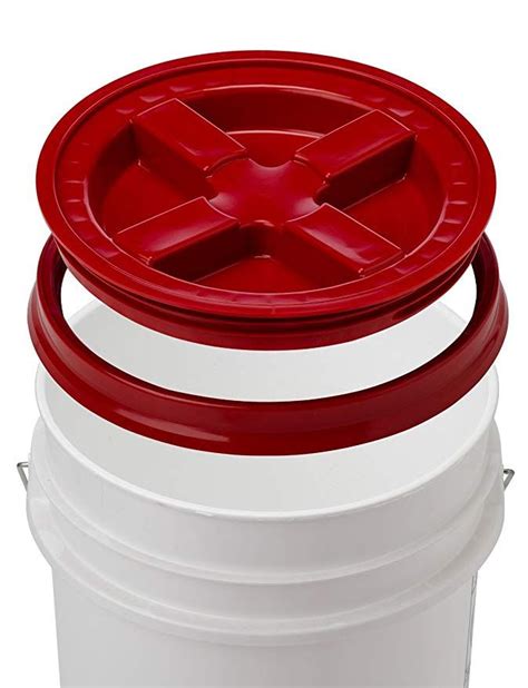 Amazon.com: 5 Gallon White Bucket & Gamma Seal Lid - Food Grade Plastic Pail & Gamma2 Screw Seal ...