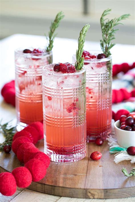 Sparkling Cranberry Gin Holiday Cocktails • Freutcake