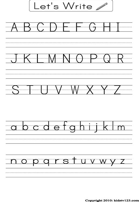 Abc Handwriting Practice Sheets