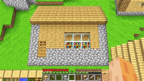 I found this HORIZONTAL VILLAGER HOUSE in my Village !!! Minecraft 2D Base Build Challenge ...