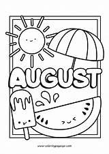 August Coloring Page Printable sketch template