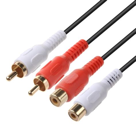 AV extension cable gold plate RCA Audio Extension Cable 2RCA Male to 2RCA Female Audio Extension ...