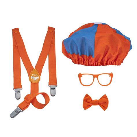 Blippi Official Kids Orange Suspenders and Clip-on Bow Tie for Children ...