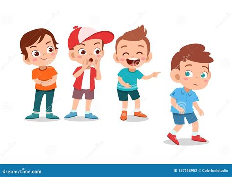 Kids Bullying at School Vector Illustration Stock Illustration ...