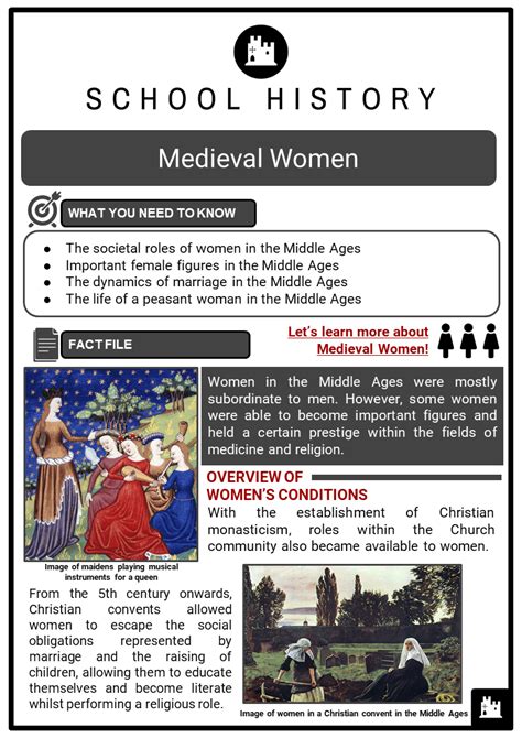 Medieval Women Facts, Worksheets, Conditions, Figures & Peasants