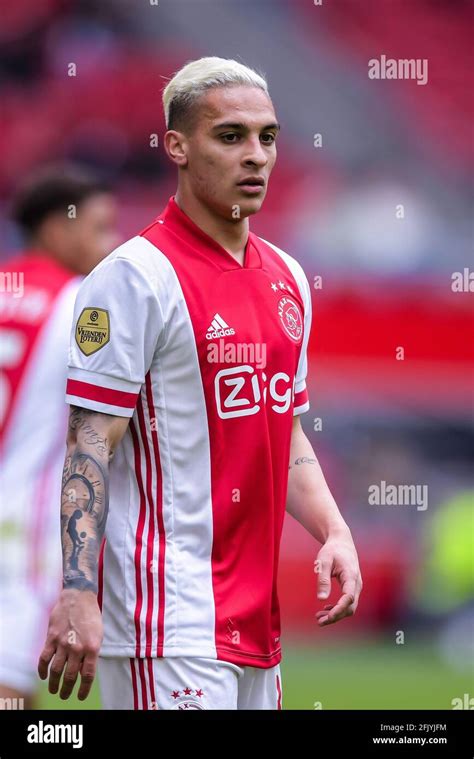 AMSTERDAM, NETHERLANDS - APRIL 25: Antony Matheus dos Santos of Ajax during the Dutch Eredivisie ...