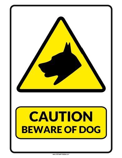 Caution Beware of Dog Sign – Free Printable